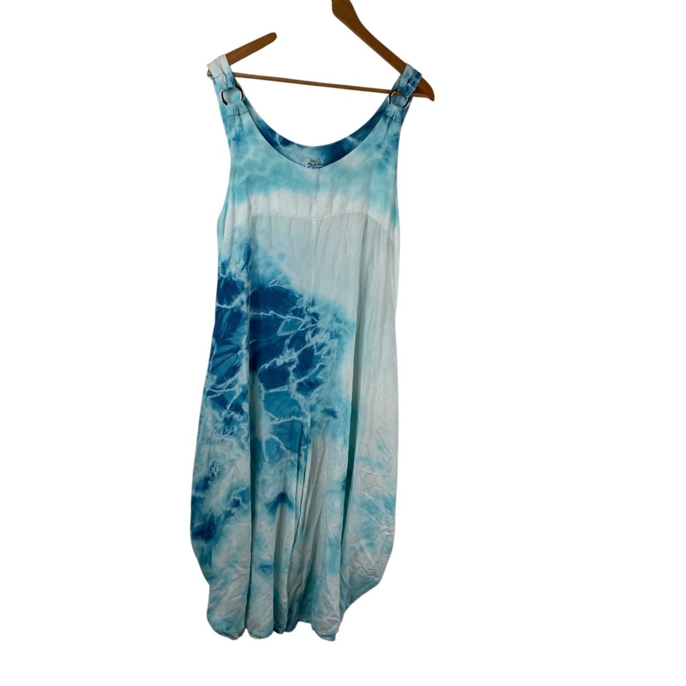 Dunes Relaxed Fashion Women's Tie Dye Boho Beachy Wide Leg Jumpsuit Blue Size XS